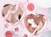 Picture of PLATES HEART ROSE GOLD 21X19CM